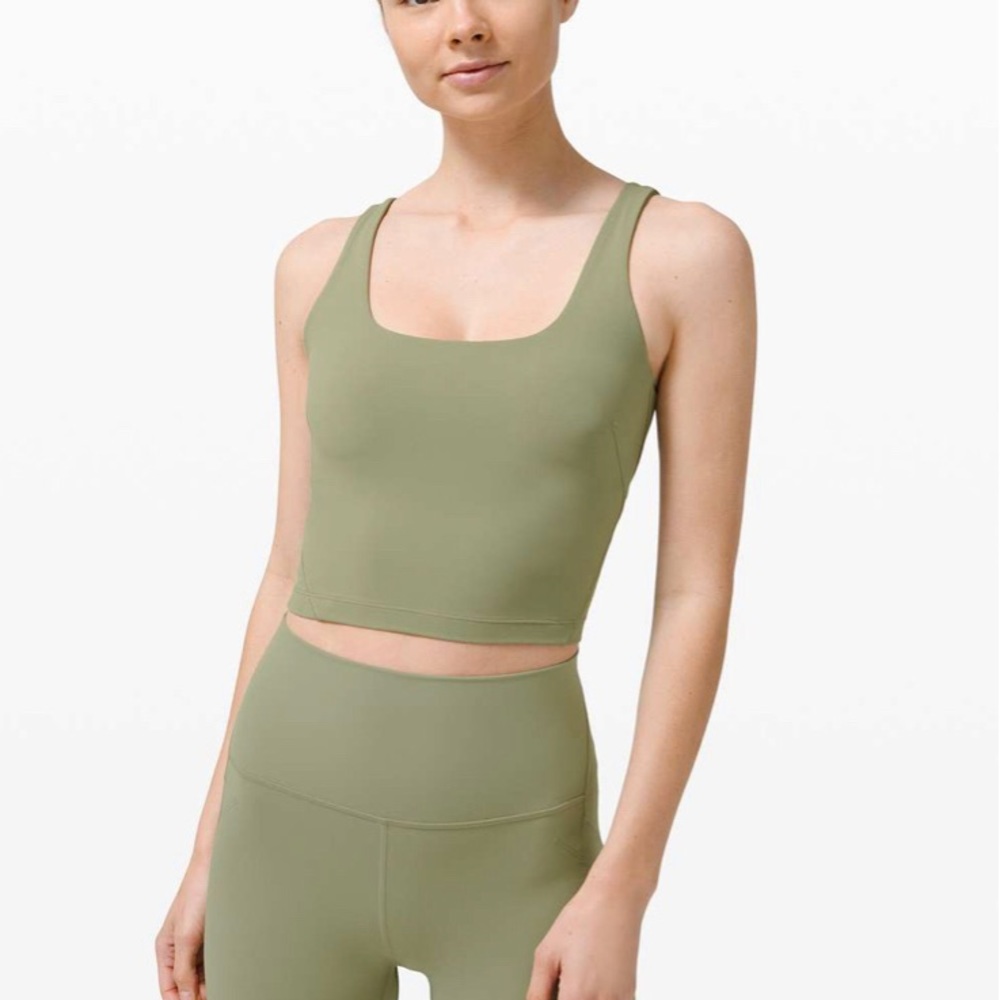 LLL Nulu Fold Crop Tank (rosemary green)
